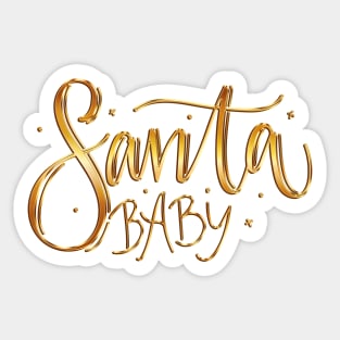 Santa Baby in Gold Sticker